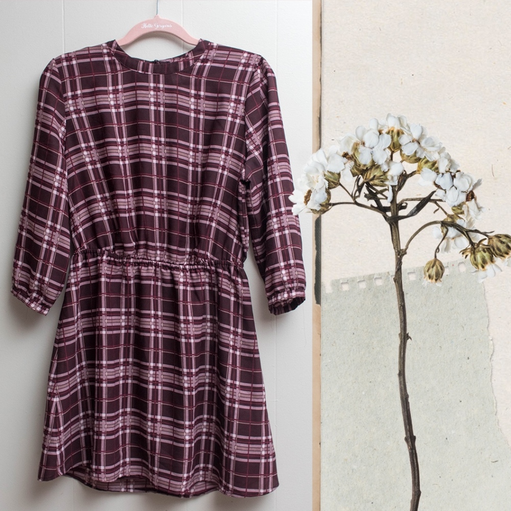 Purple & Pink Plaid F21 Dress